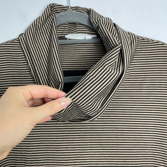 Melissa Nepton stripes mix media turtleneck top - Picture 2 of 7